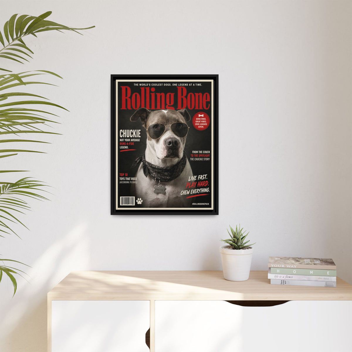 Rolling Bone Magazine Custom Pet Framed Canvas