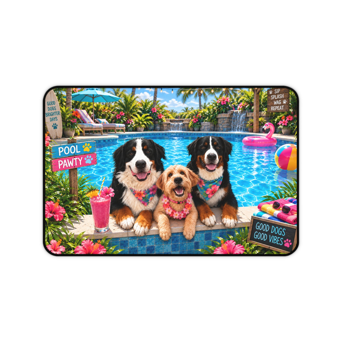 Pool Pawty Custom Pet Desk Mat