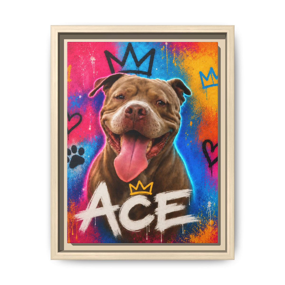 Street Art Custom Pet Framed Canvas