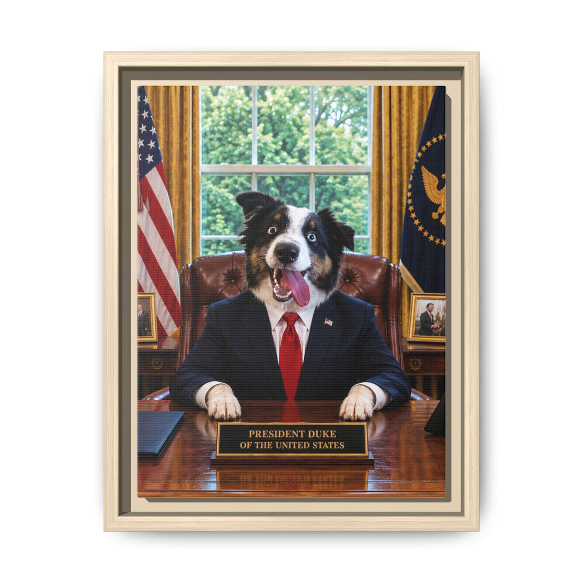 President Custom Pet Framed Canvas