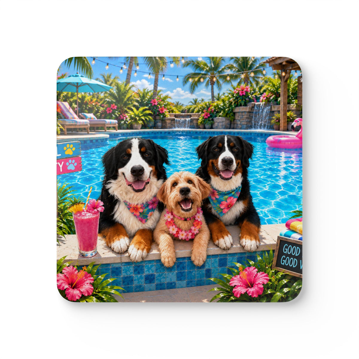 Pool Pawty Custom Pet Coasters