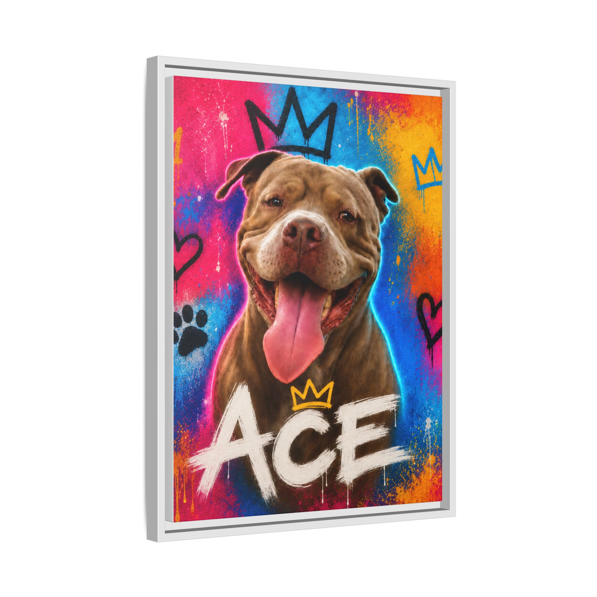 Street Art Custom Pet Framed Canvas