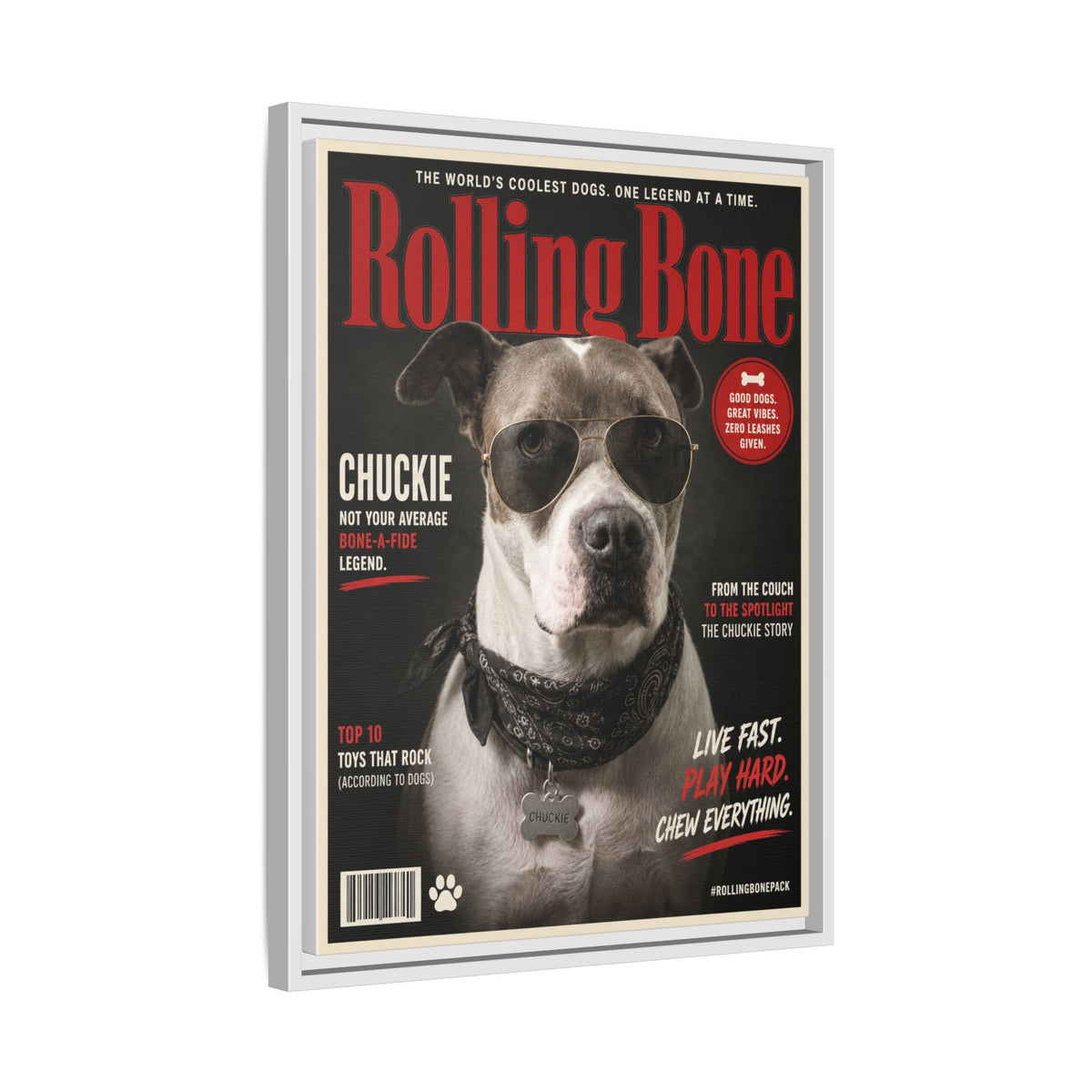 Rolling Bone Magazine Custom Pet Framed Canvas