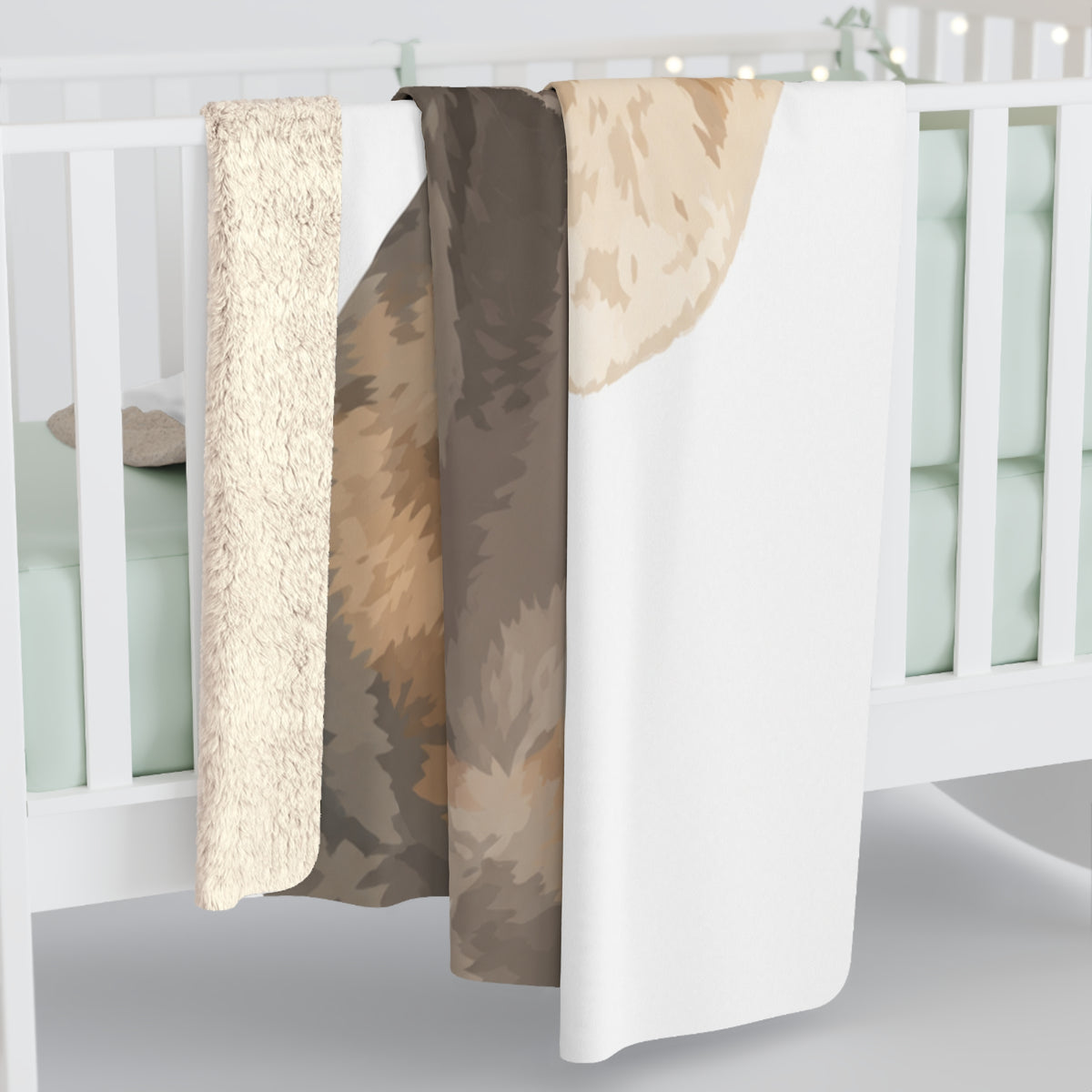 Modern Portrait Custom Pet Sherpa Blanket