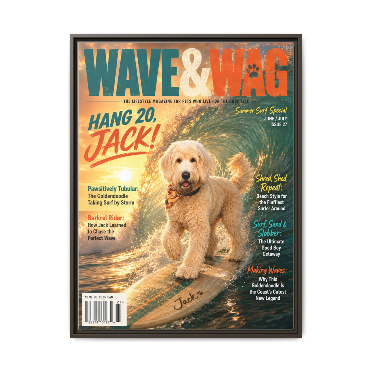 Wave & Wag Custom Pet Framed Canvas