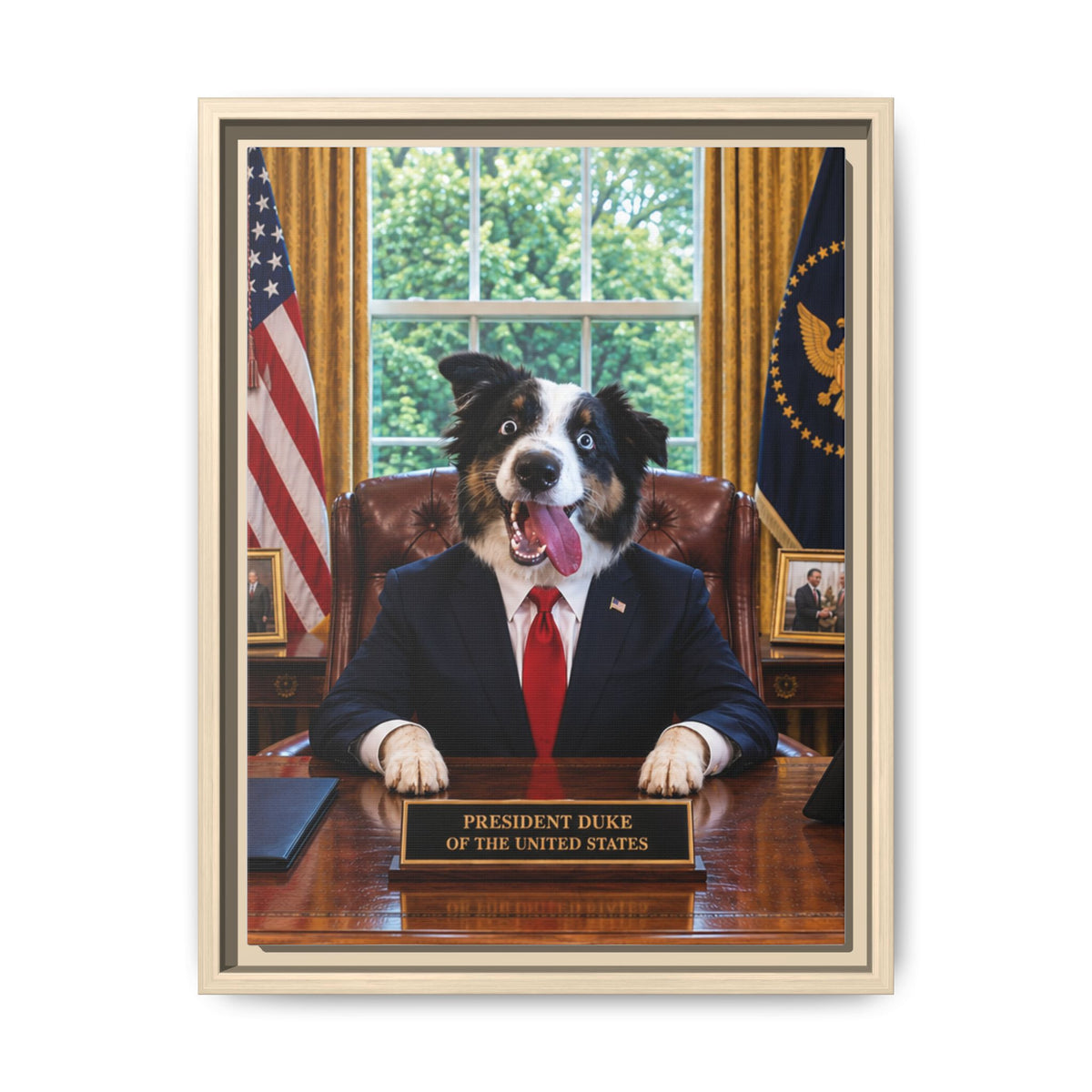 President Custom Pet Framed Canvas