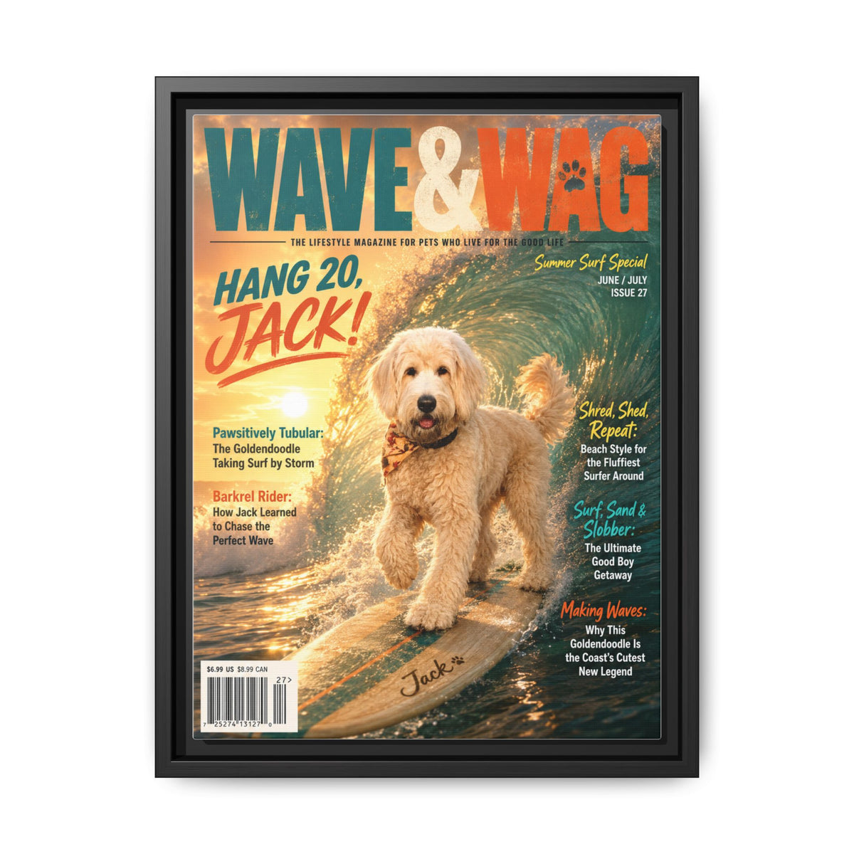 Wave & Wag Custom Pet Framed Canvas
