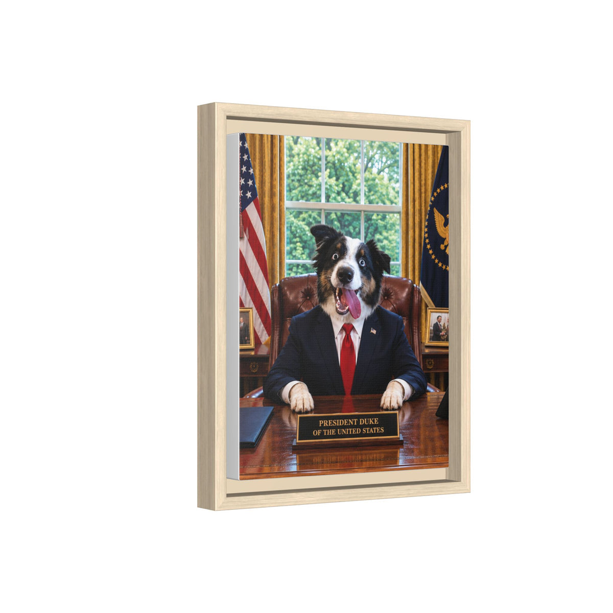 President Custom Pet Framed Canvas