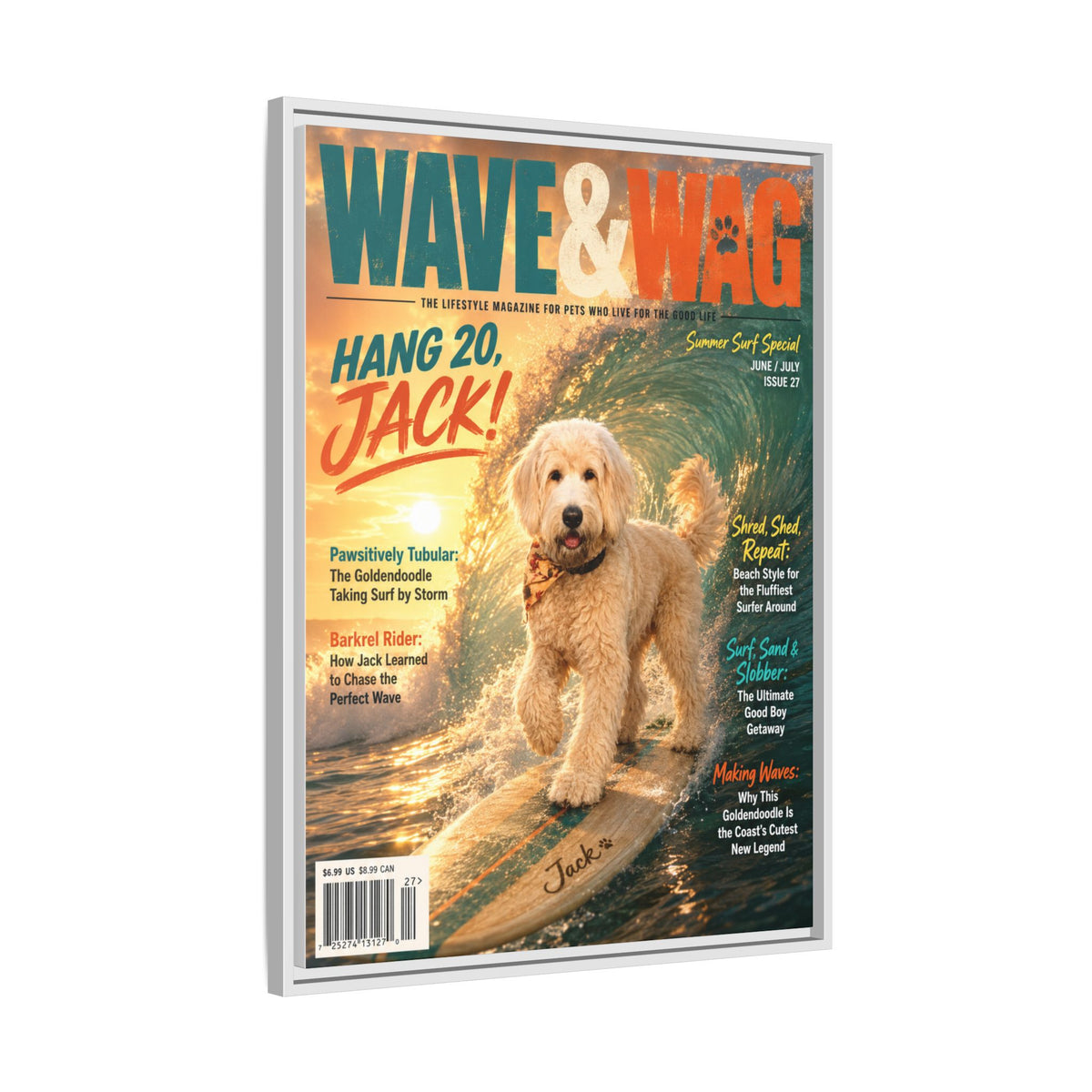 Wave & Wag Custom Pet Framed Canvas