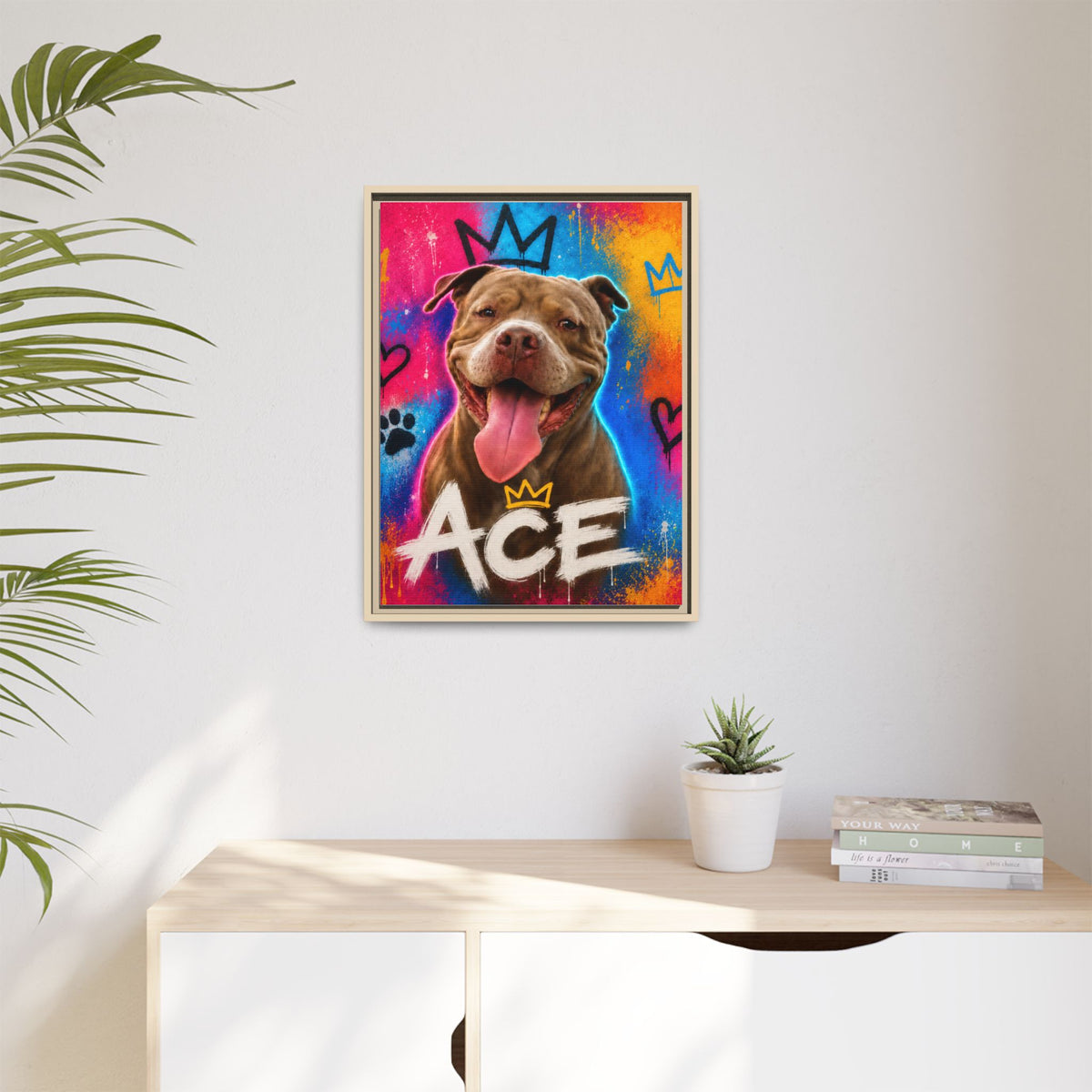 Street Art Custom Pet Framed Canvas