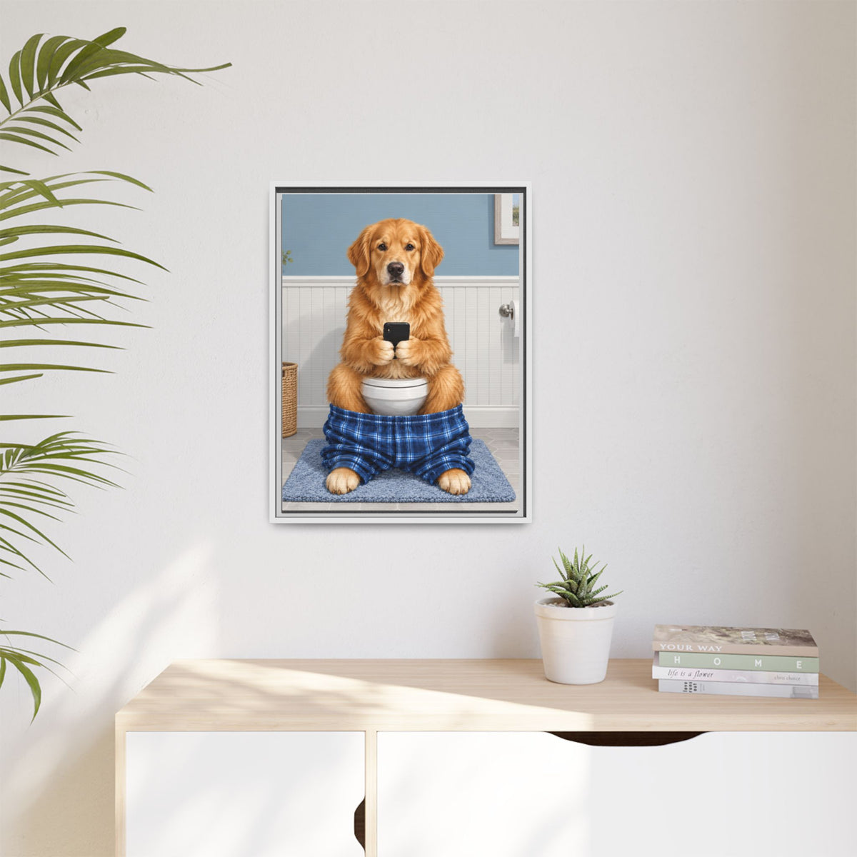 Sit & Scroll Custom Pet Framed Canvas