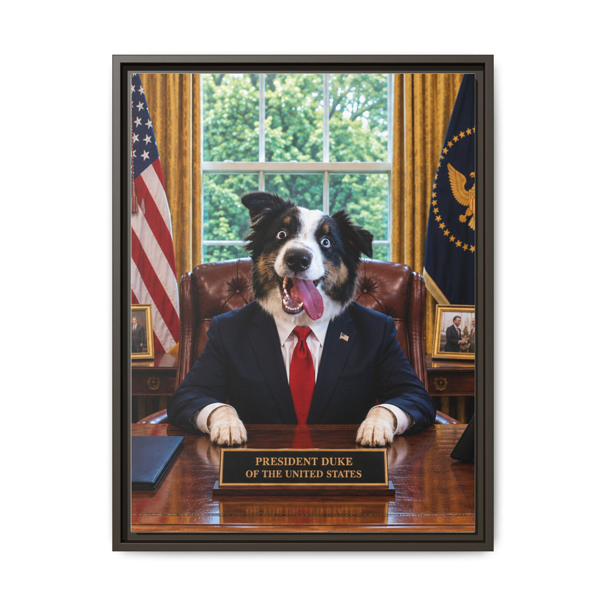 President Custom Pet Framed Canvas