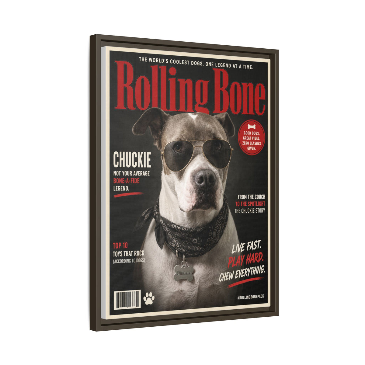Rolling Bone Magazine Custom Pet Framed Canvas