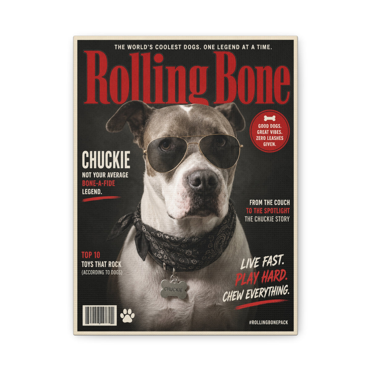 Rolling Bone Magazine Custom Pet Canvas