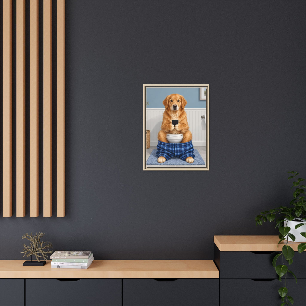 Sit & Scroll Custom Pet Framed Canvas