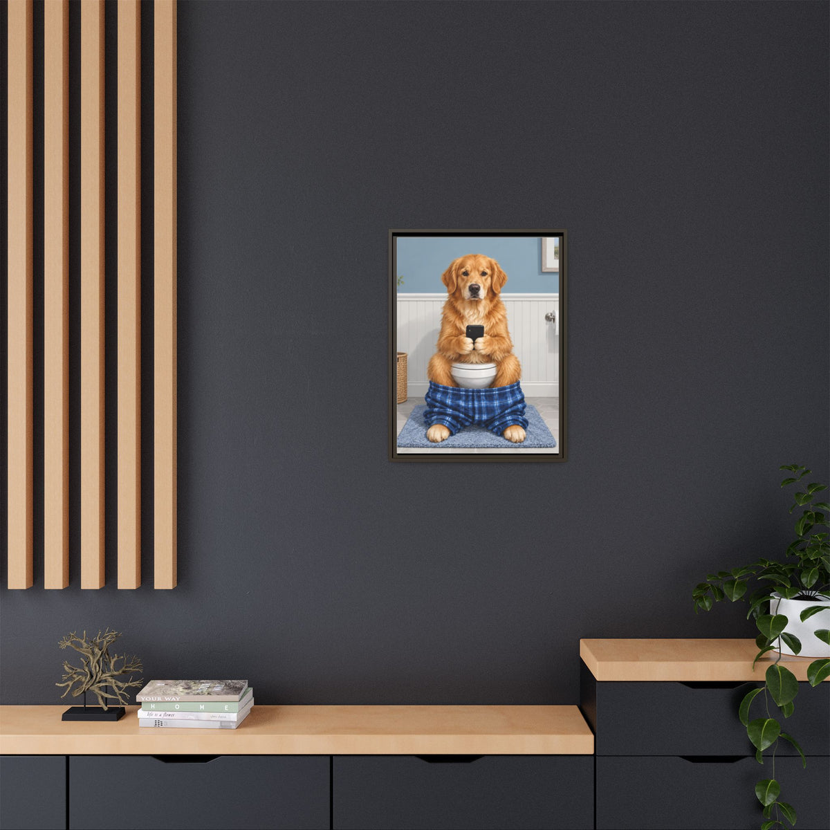 Sit & Scroll Custom Pet Framed Canvas