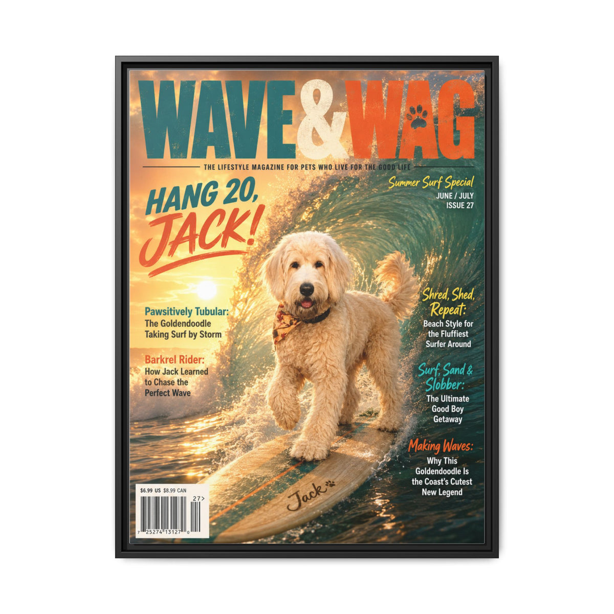 Wave & Wag Custom Pet Framed Canvas