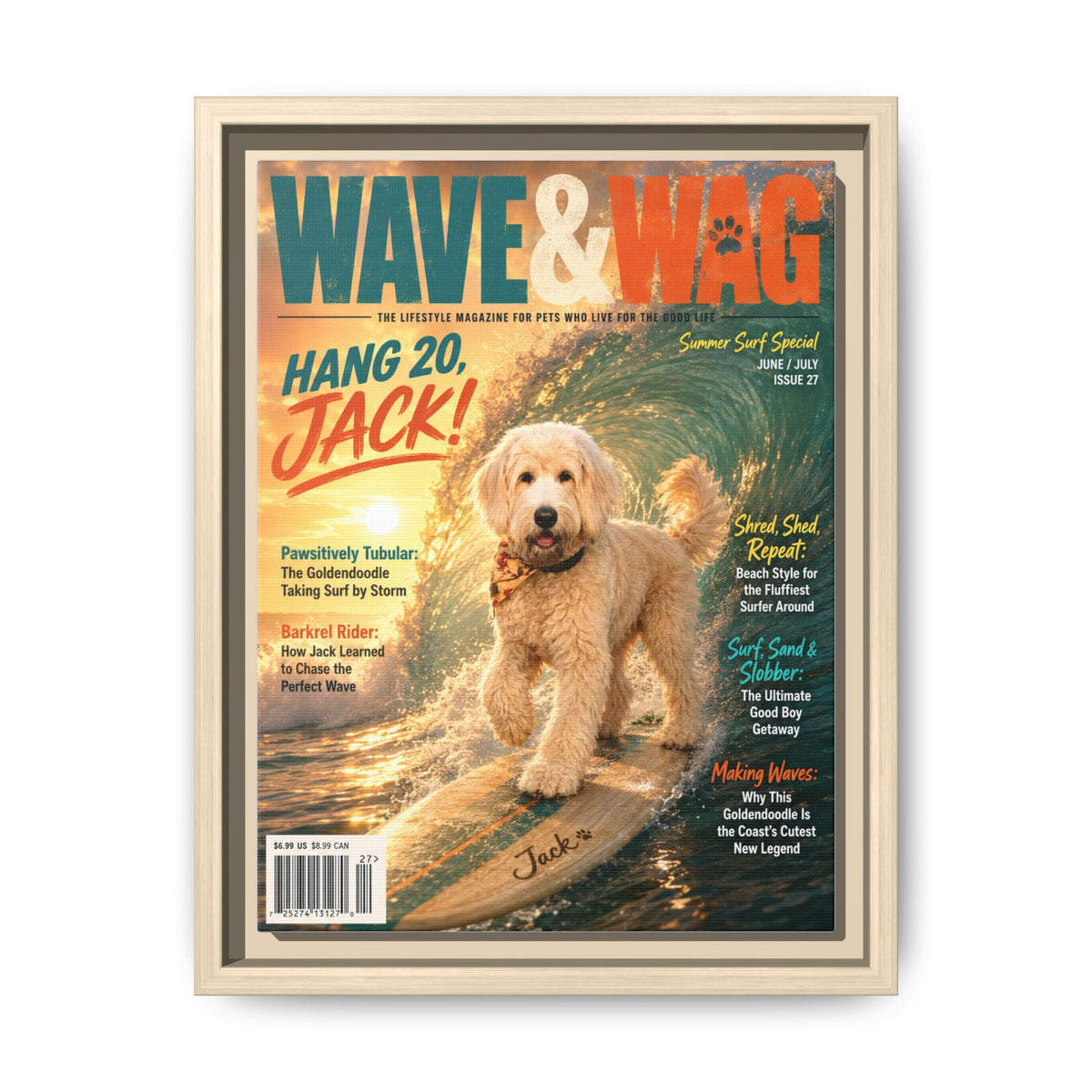Wave & Wag Custom Pet Framed Canvas