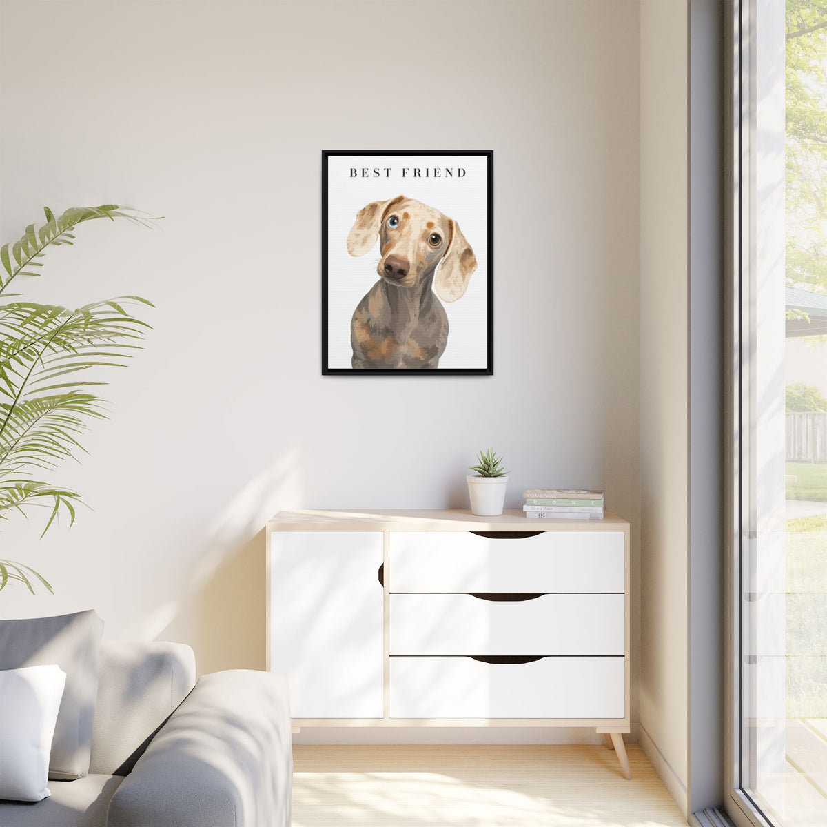 Modern Portrait Custom Pet Framed Canvas