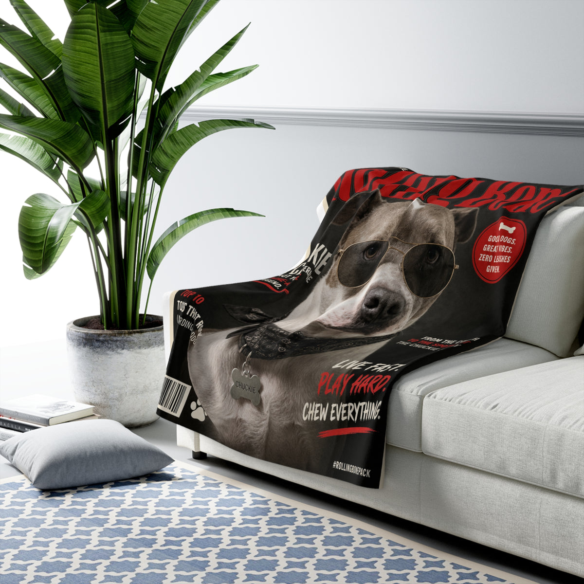 Rolling Bone Magazine Custom Pet Sherpa Blanket