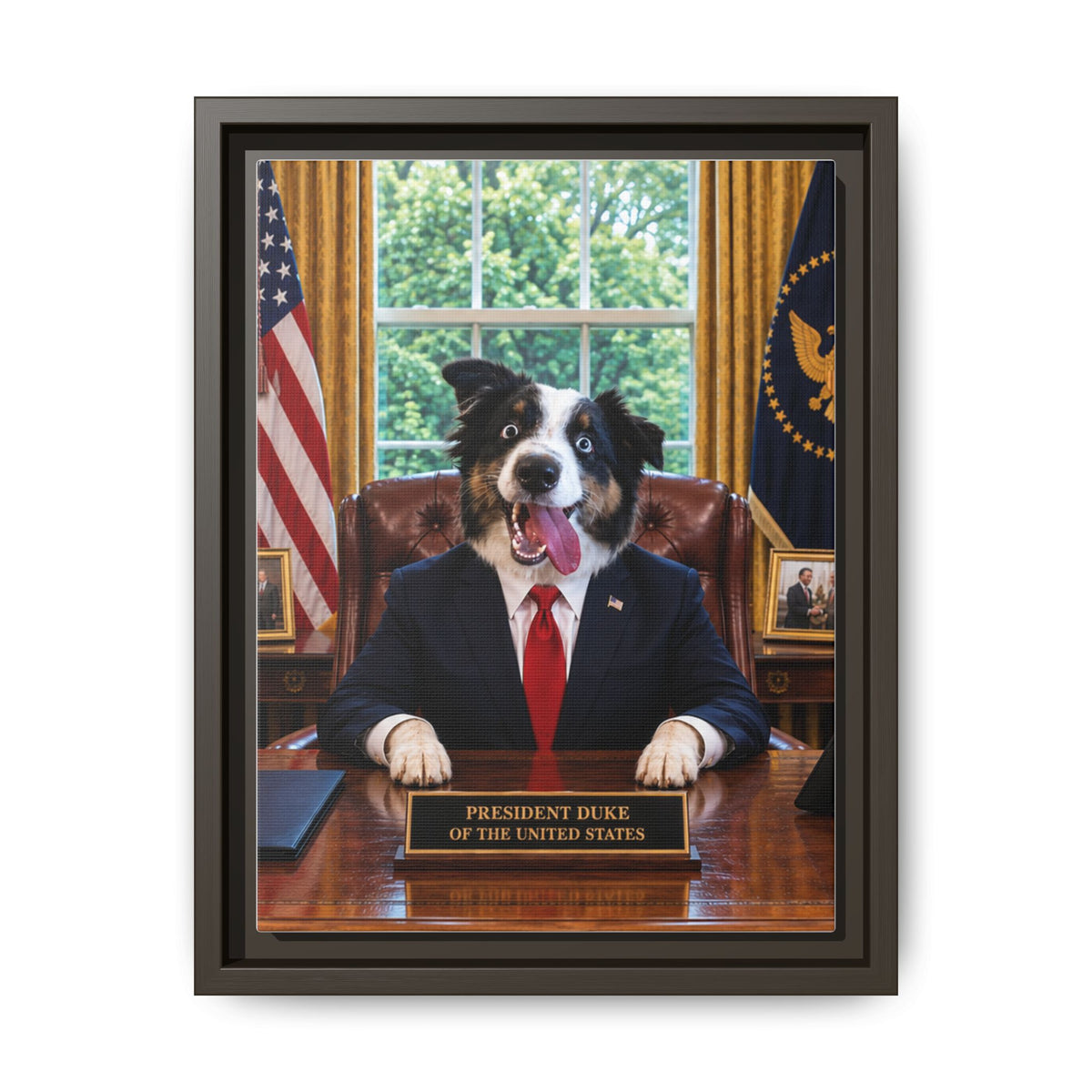 President Custom Pet Framed Canvas