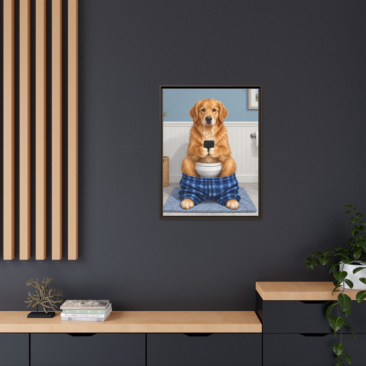 Sit & Scroll Custom Pet Framed Canvas