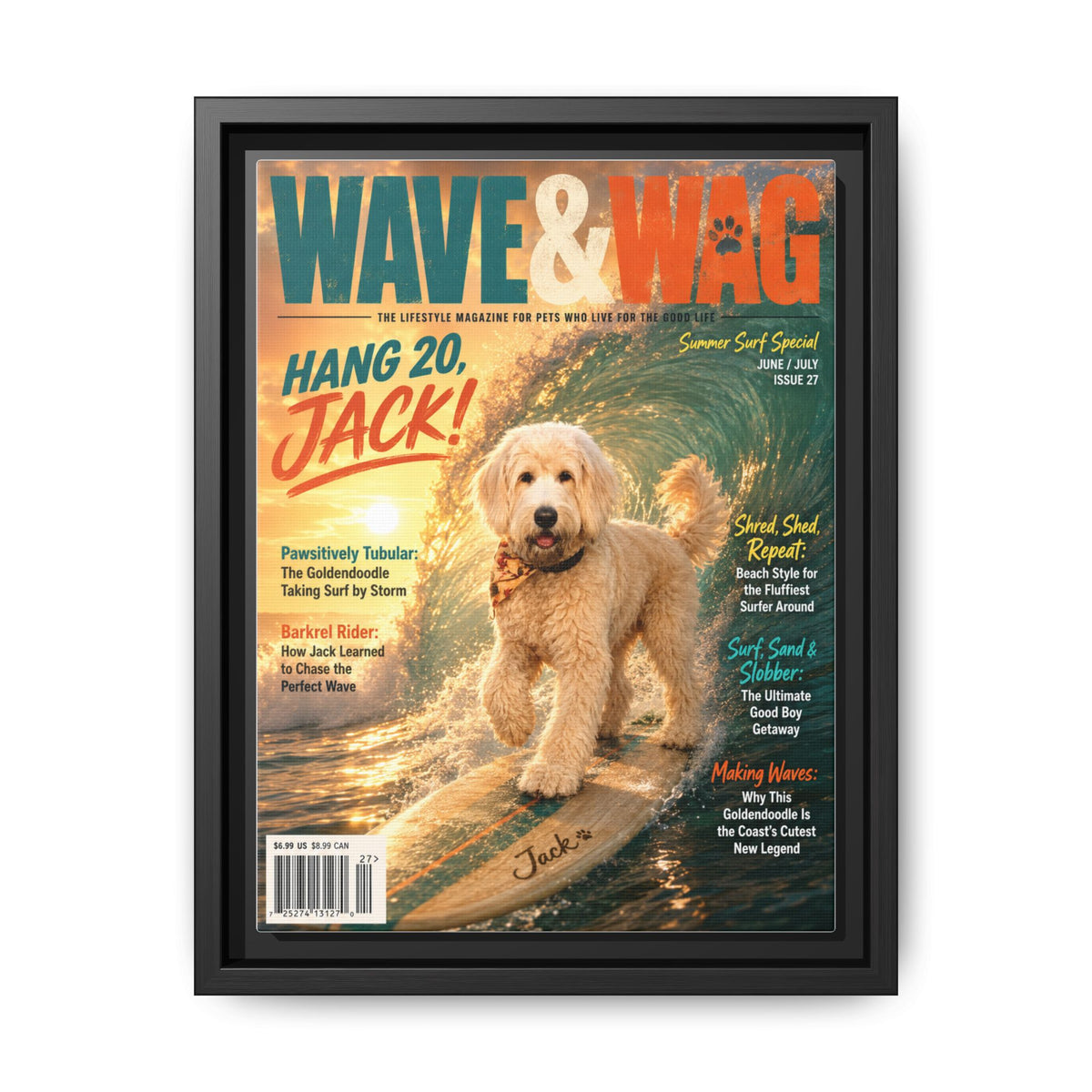 Wave & Wag Custom Pet Framed Canvas