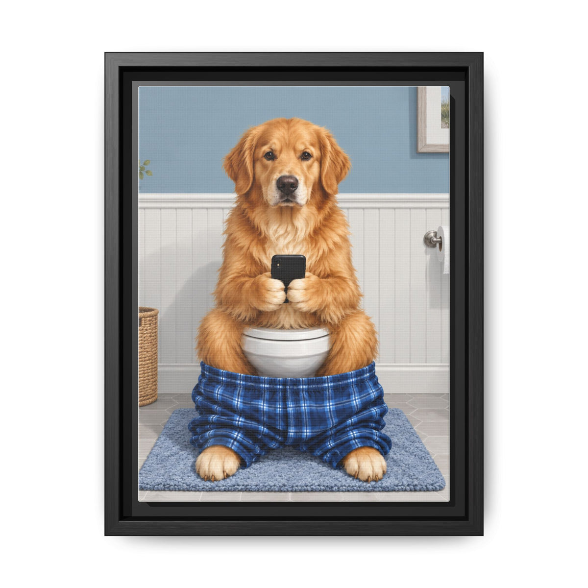 Sit & Scroll Custom Pet Framed Canvas