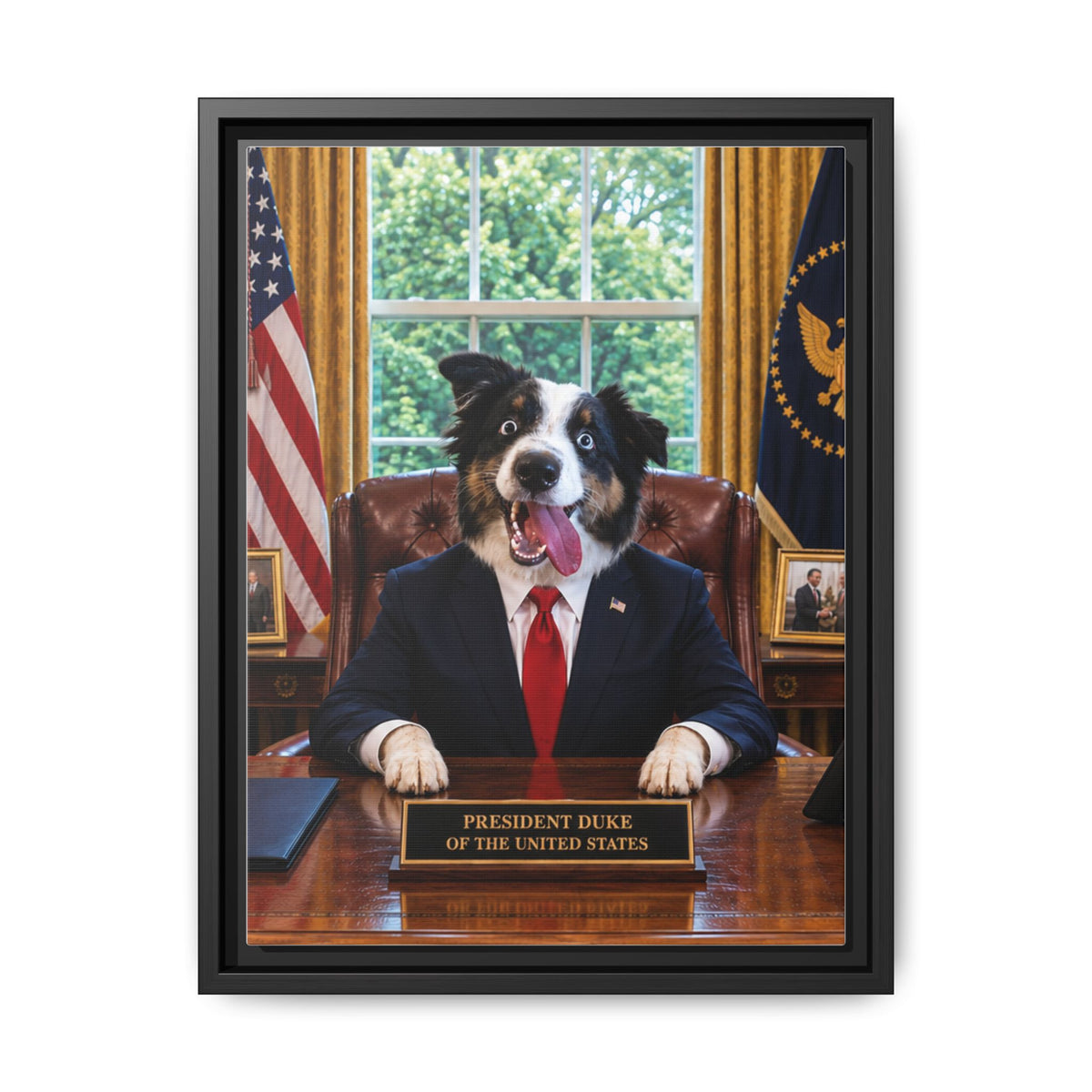 President Custom Pet Framed Canvas