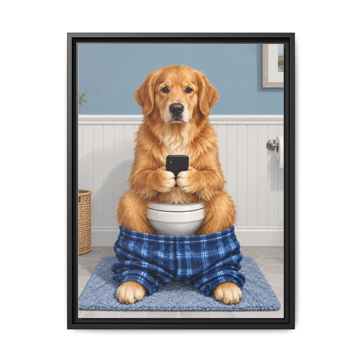 Sit & Scroll Custom Pet Framed Canvas