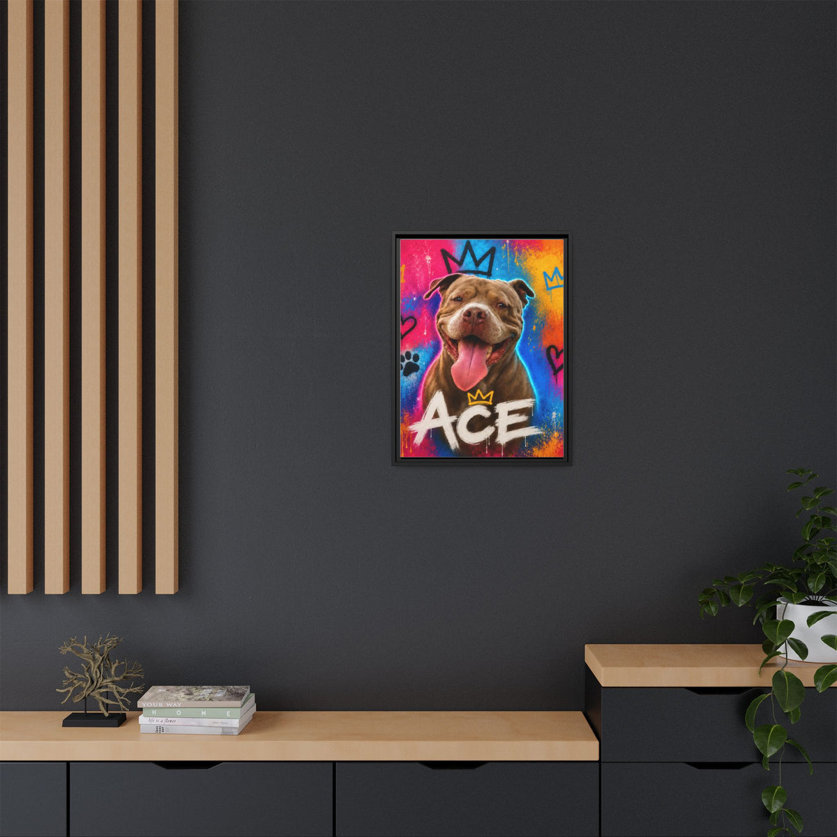 Street Art Custom Pet Framed Canvas