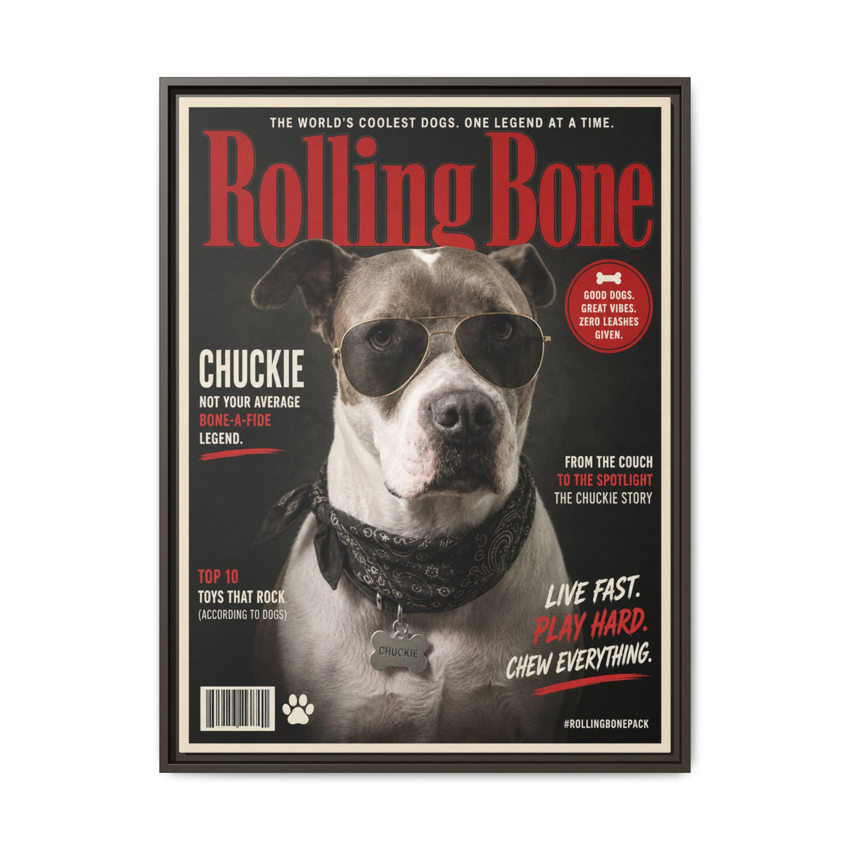 Rolling Bone Magazine Custom Pet Framed Canvas