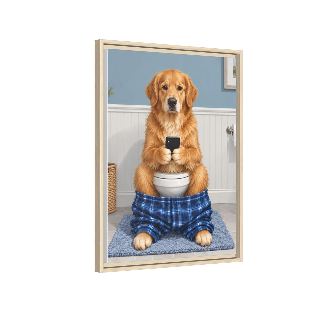 Sit & Scroll Custom Pet Framed Canvas
