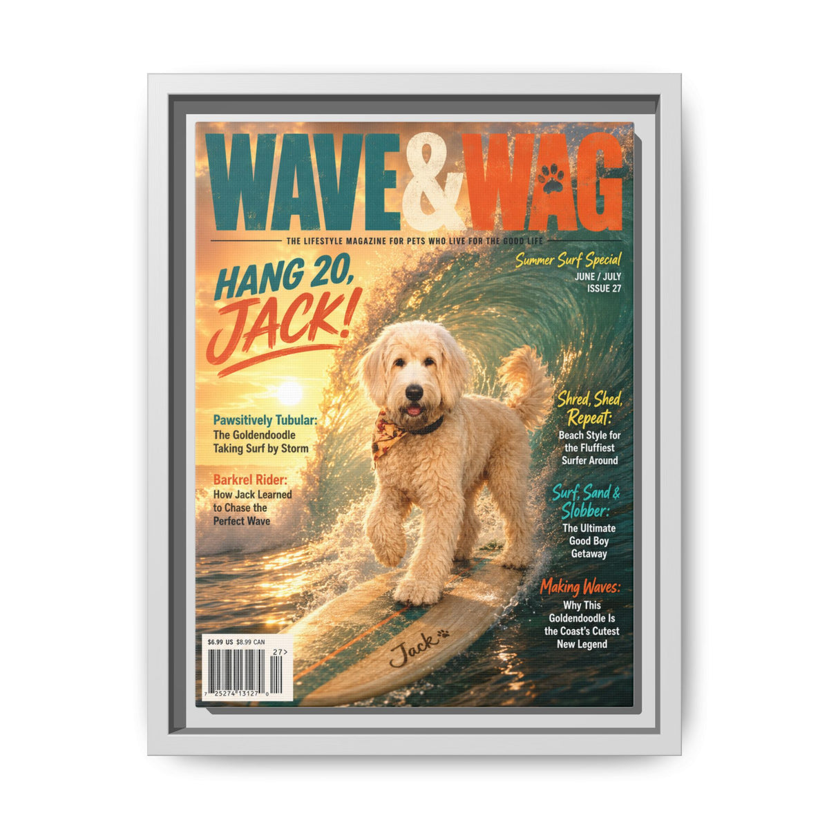 Wave & Wag Custom Pet Framed Canvas