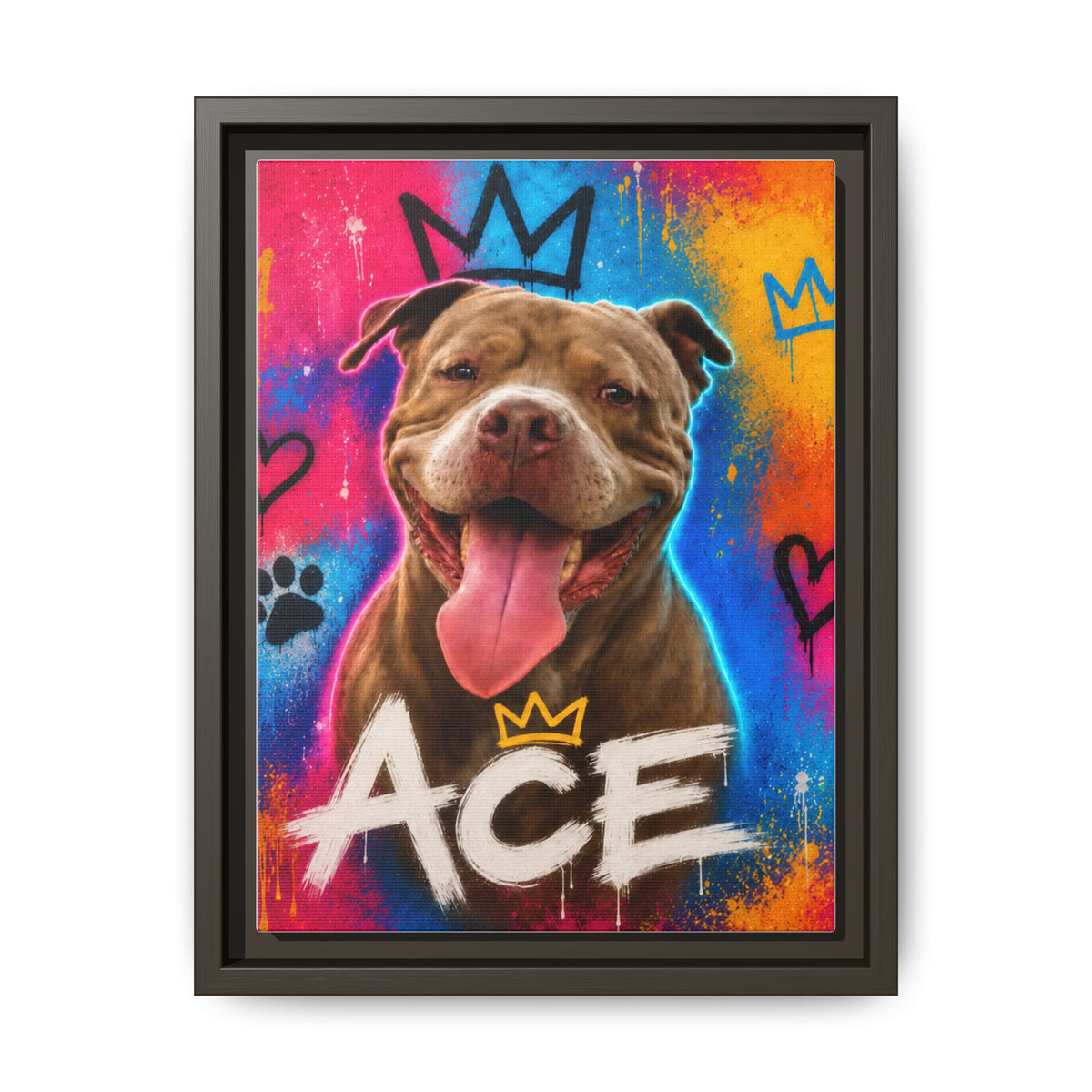 Street Art Custom Pet Framed Canvas