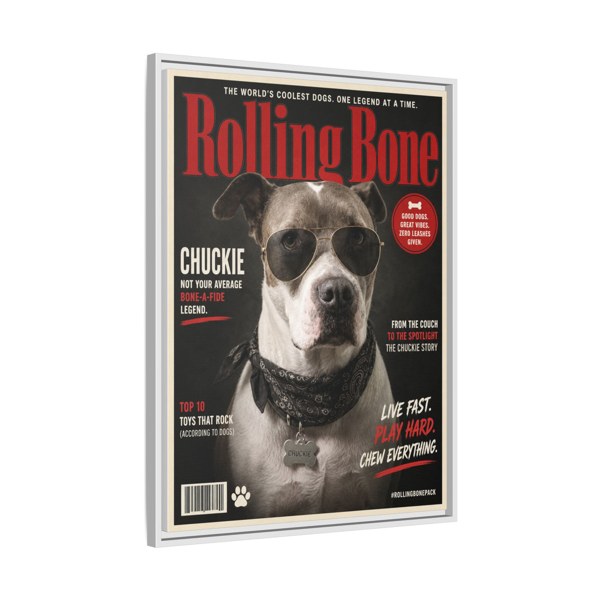Rolling Bone Magazine Custom Pet Framed Canvas