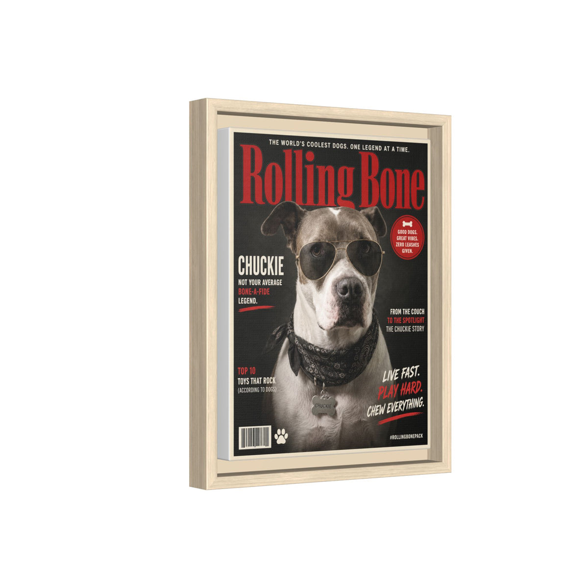 Rolling Bone Magazine Custom Pet Framed Canvas