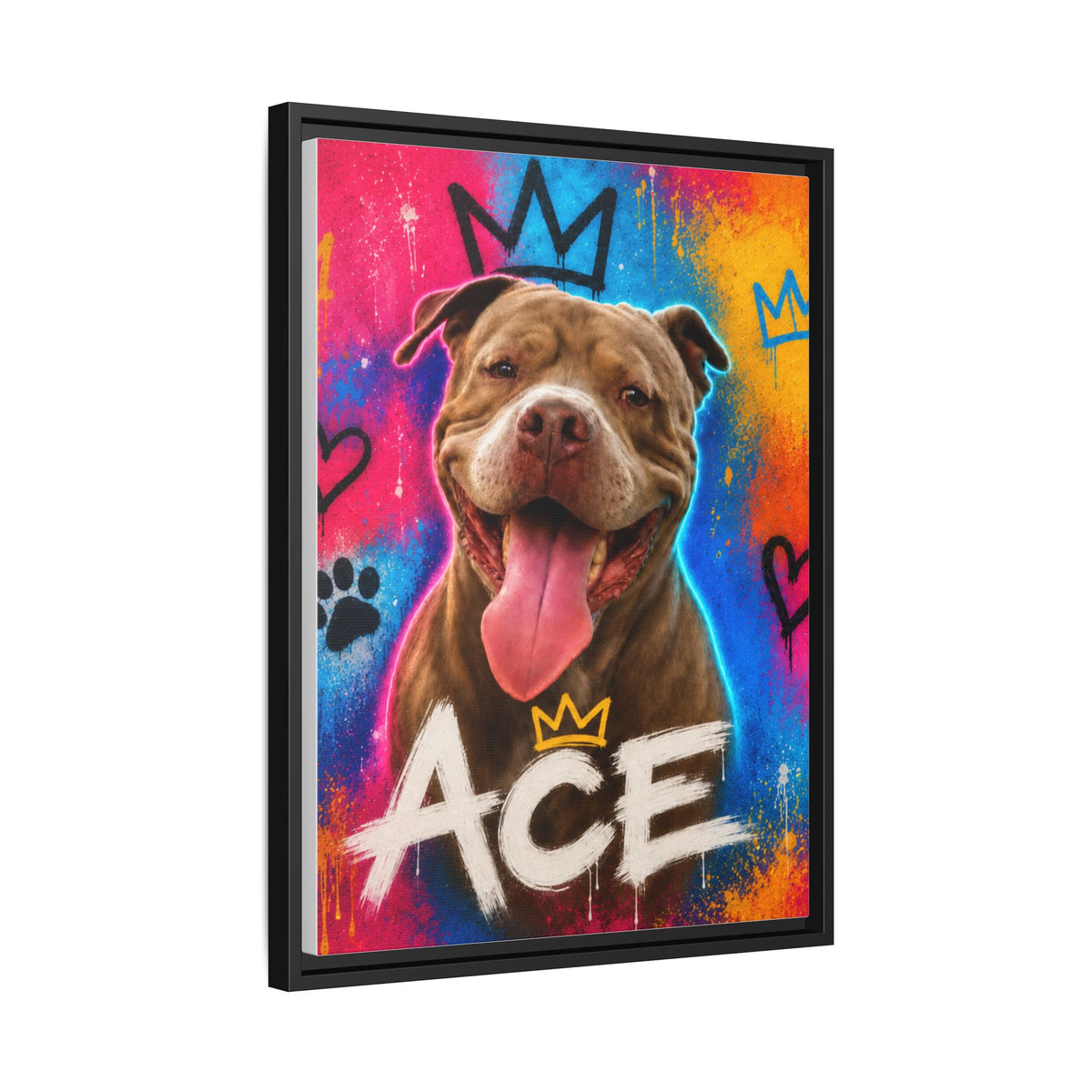 Street Art Custom Pet Framed Canvas