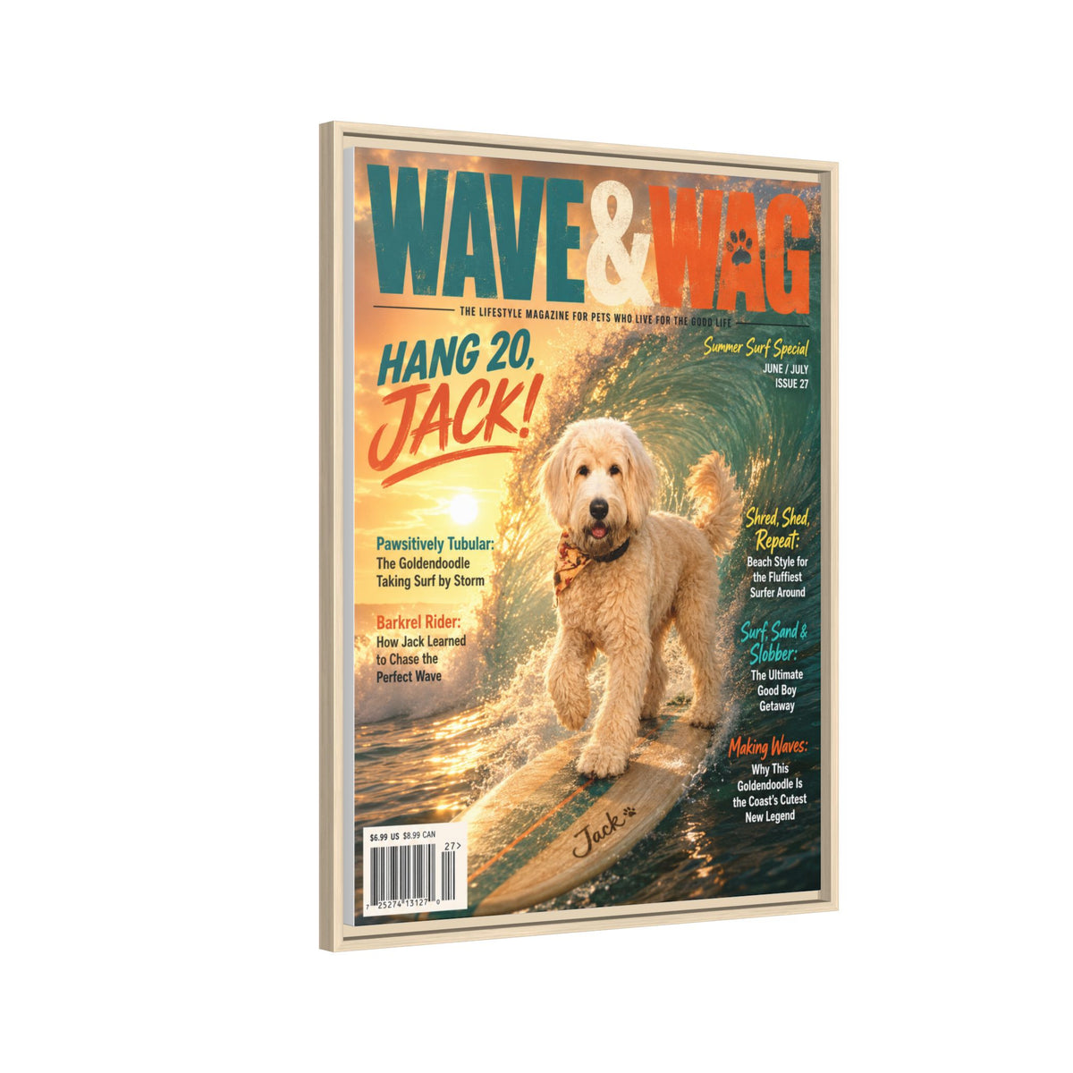Wave & Wag Custom Pet Framed Canvas