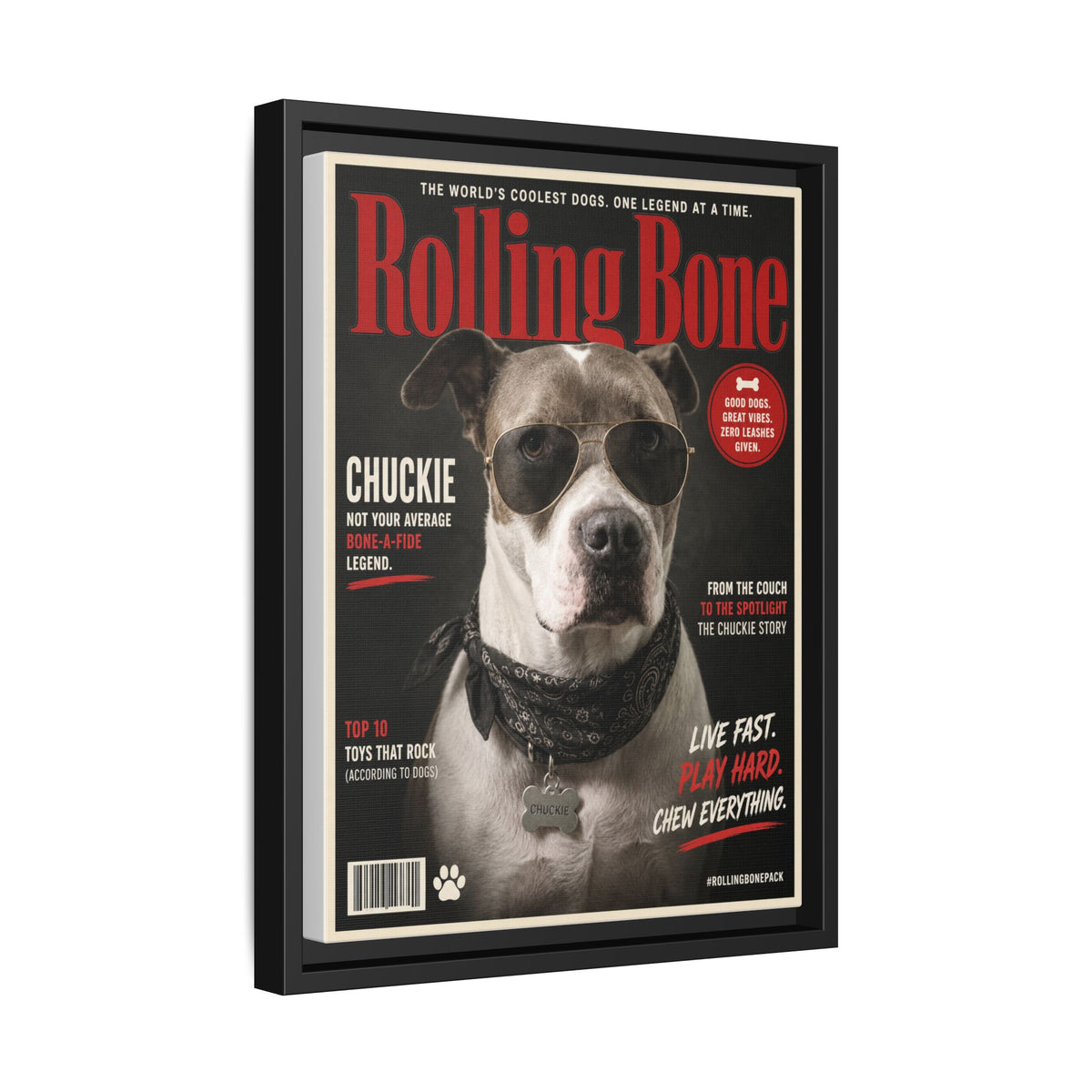 Rolling Bone Magazine Custom Pet Framed Canvas