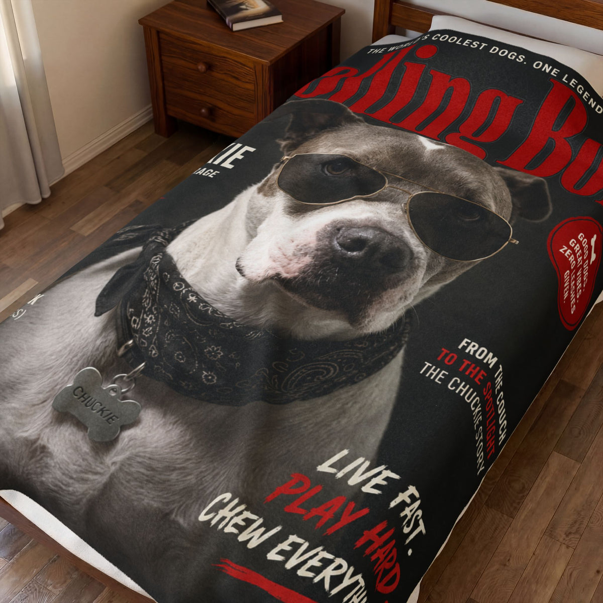 Rolling Bone Magazine Custom Pet Blanket
