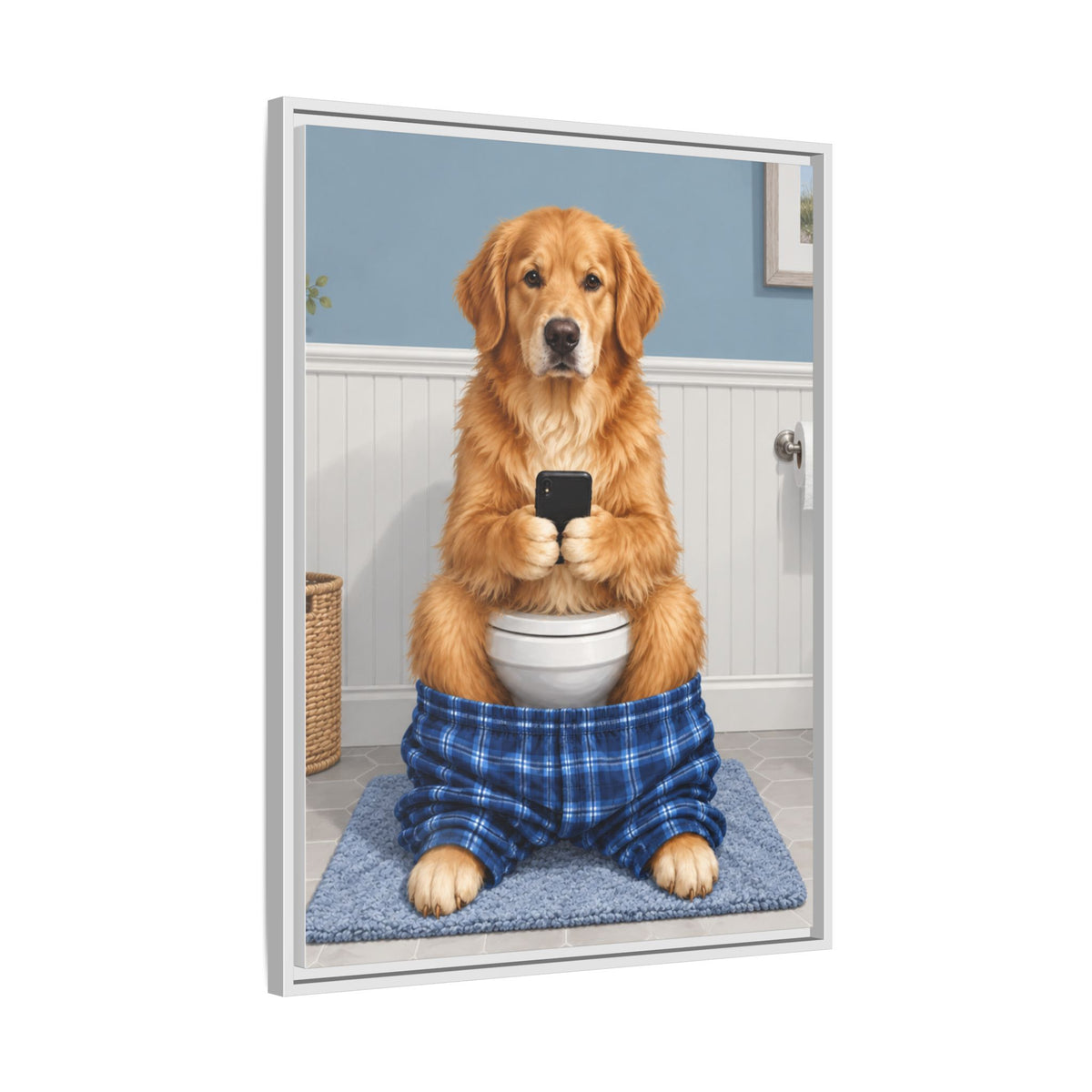 Sit & Scroll Custom Pet Framed Canvas