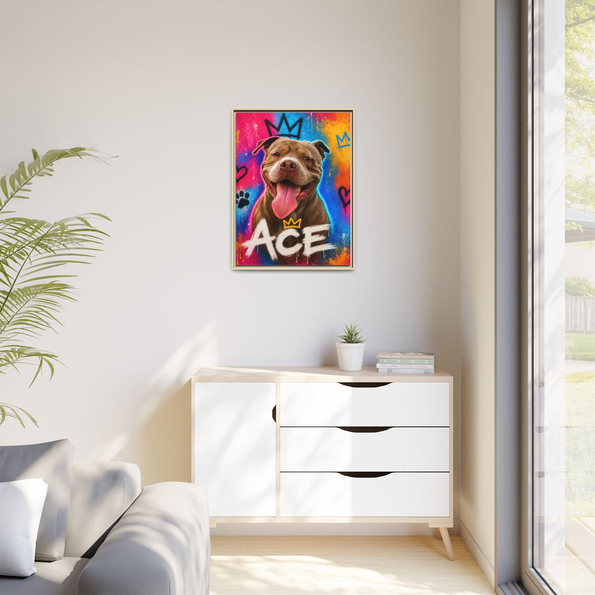 Street Art Custom Pet Framed Canvas