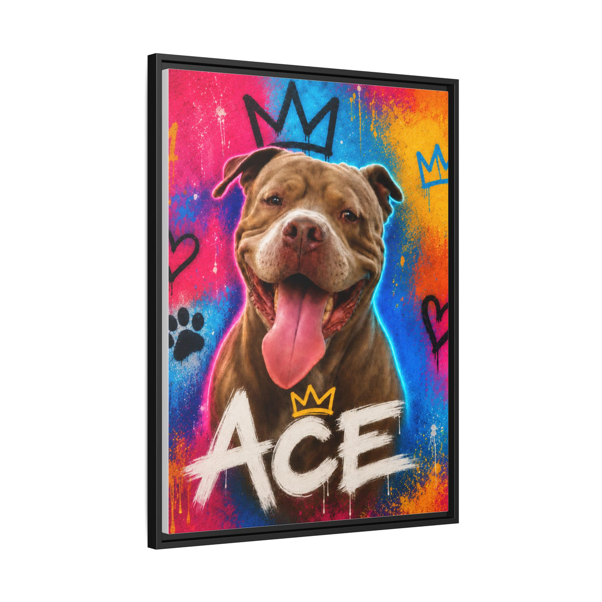 Street Art Custom Pet Framed Canvas
