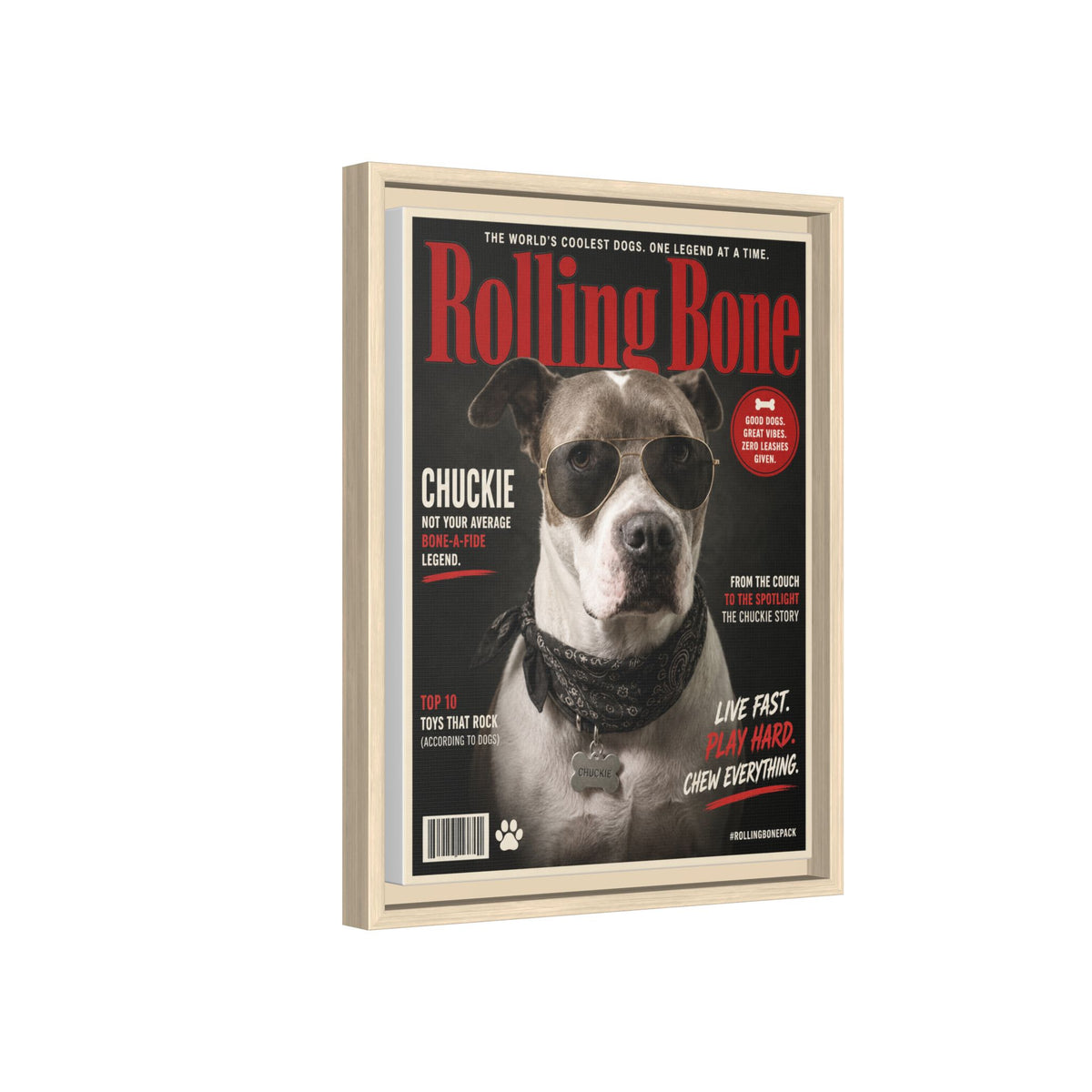 Rolling Bone Magazine Custom Pet Framed Canvas