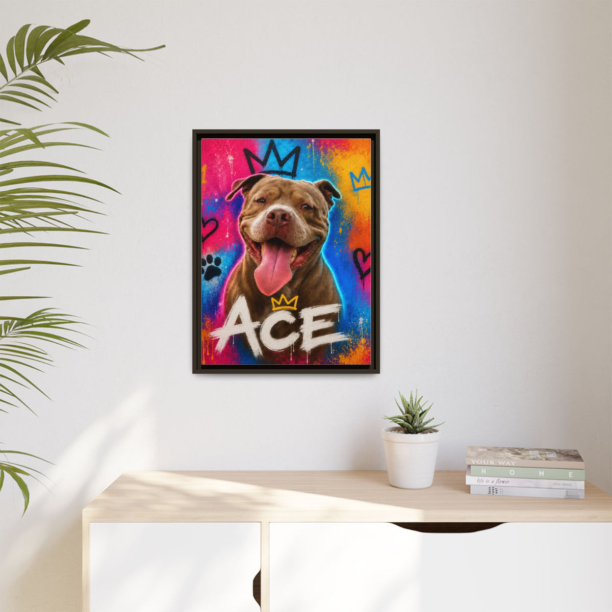 Street Art Custom Pet Framed Canvas