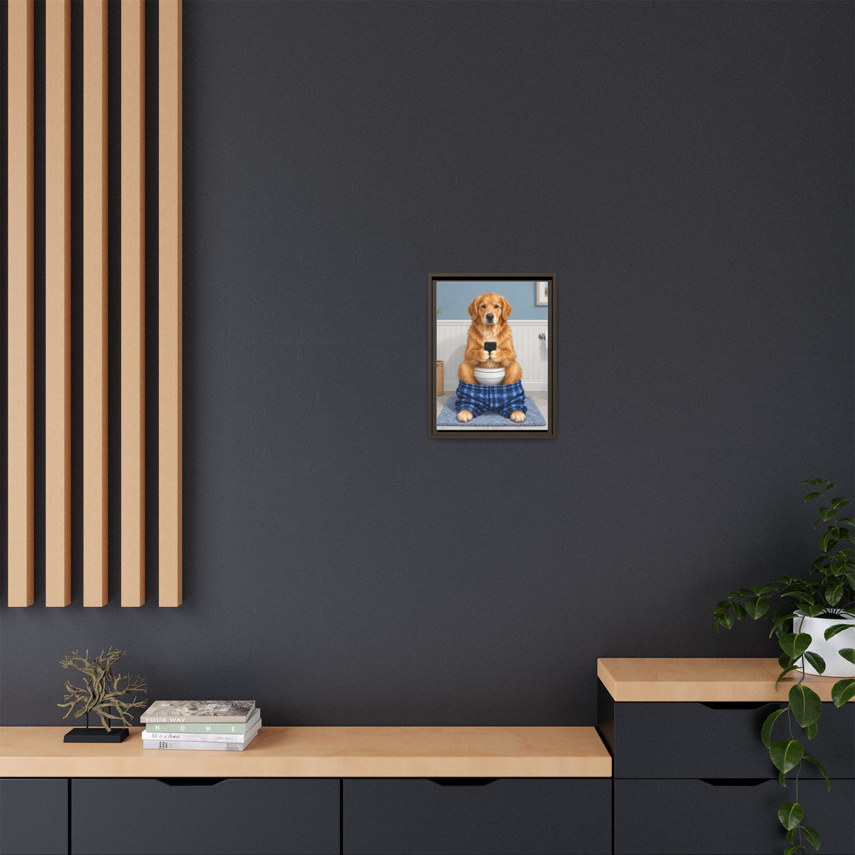 Sit & Scroll Custom Pet Framed Canvas