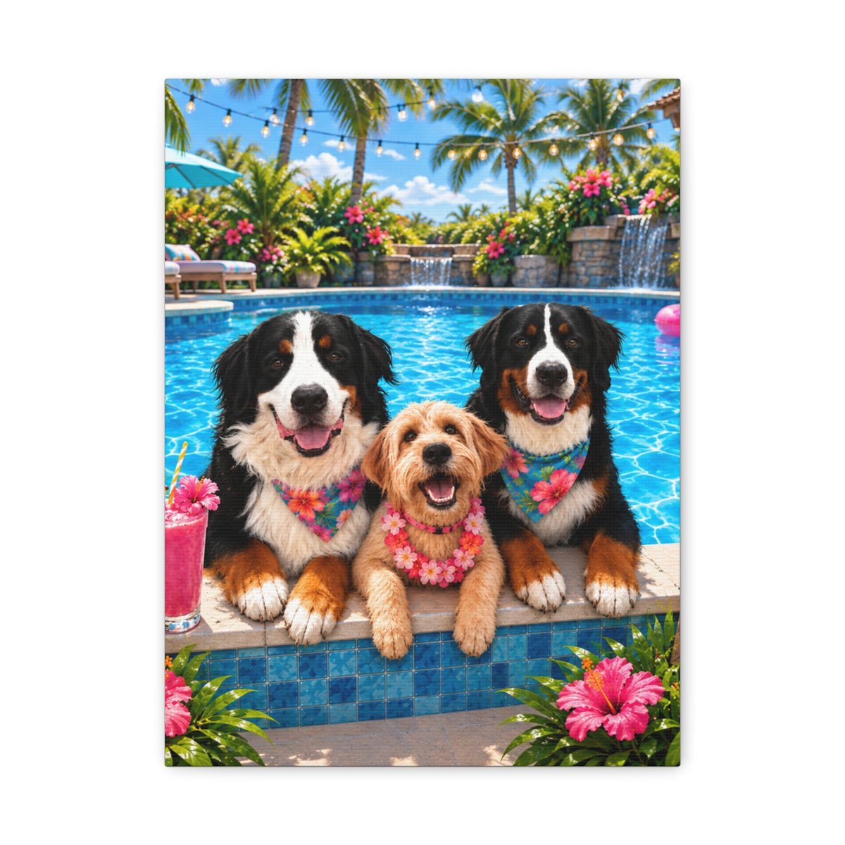 Pool Pawty Custom Pet Canvas