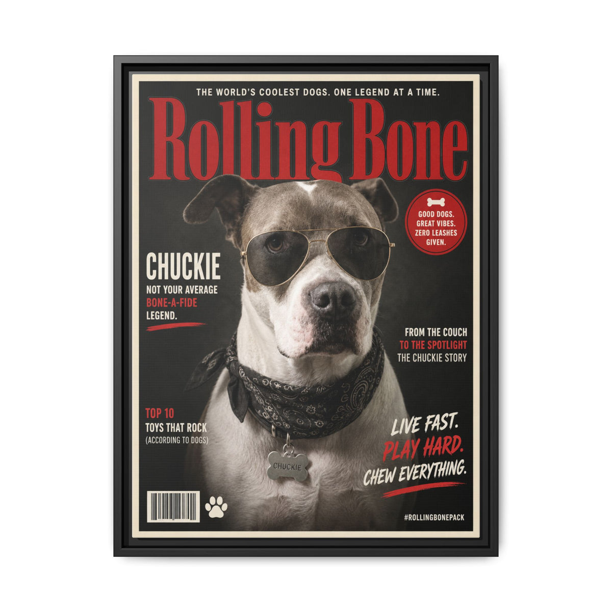 Rolling Bone Magazine Custom Pet Framed Canvas