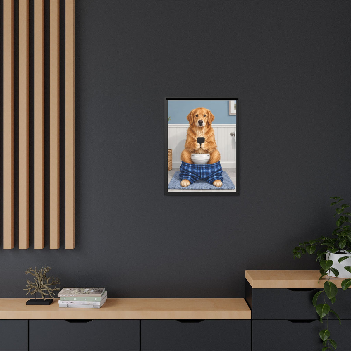 Sit & Scroll Custom Pet Framed Canvas